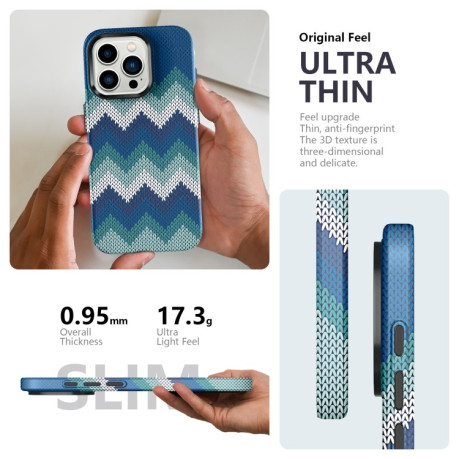 Чехол Textile Texture Matte Ultra-thin для iPhone 15 - синий