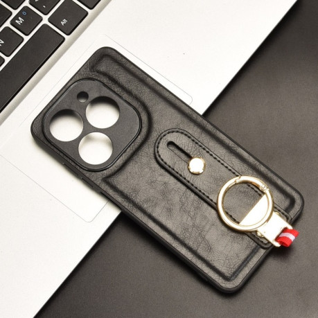 Протиударний чохол Wristband Leather Back для Infinix Smart 8 Plus / Smart 8 Pro - чорний