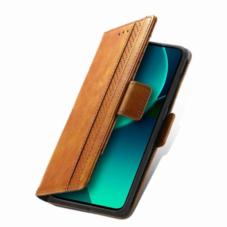Чехол-книжка CaseNeo Splicing Dual Magnetic Buckle Leather для Xiaomi 13T / 13T Pro - хаки