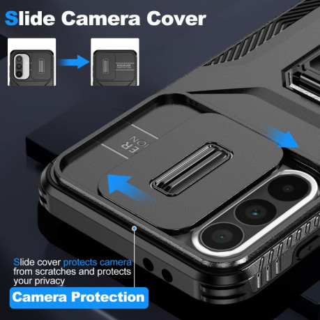 Противоударный чехол Sliding Camshield для Samsung Galaxy A36 - черный