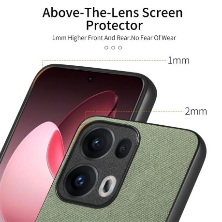 Чохол Twill Fabric Leather Skin Back для OPPO Reno13 Global - зелений