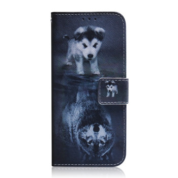 Чехол-книжка Coloured Drawing для Samsung Galaxy M33 5G - Wolf and Dog