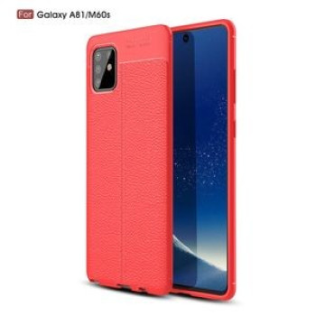Ударозашитный чехол Litchi Texture на Samsung Galaxy A81 / M60s -красный