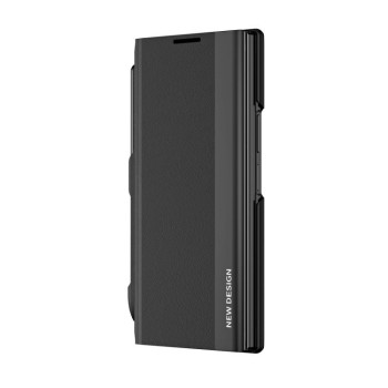 Чехол-книжка с металлизированной рамкой Side Electroplated с держателем на стилуса Pen Slot на Samsung Galaxy TriFold — чёрный