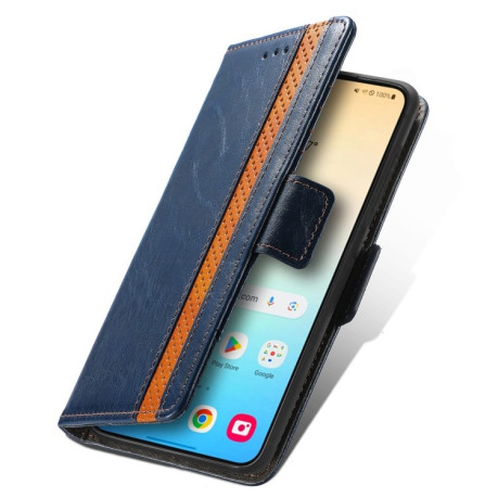 Чехол-книжка CaseNeo Splicing Dual Magnetic Buckle Leather для Samsung Galaxy S24+ 5G - синий