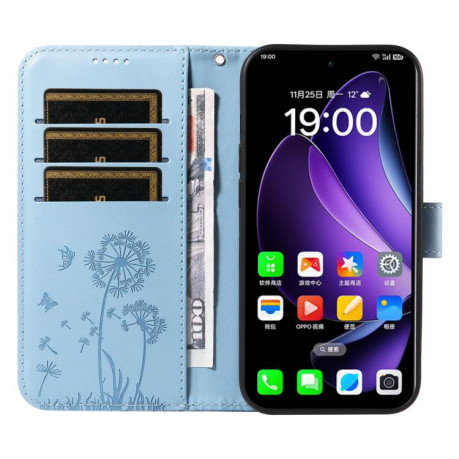 Чехол-книжка Dandelion Embossed Pattern Flip Leather для OPPO Reno13 Global - голубой