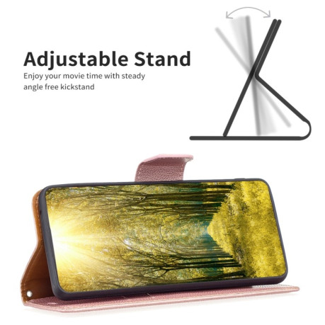 Чехол-книжка Litchi Texture Pure Color на Samsung Galaxy A04 4G - розовое золото