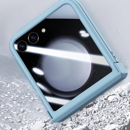 Противоударный чехол Three Parts  PC Skin Feel Shockproof  для Samsung Galaxy  Flip 6 - синий