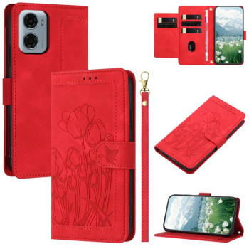 Чохол-книжка Tulips Embossed Leather для Motorola Moto G05 - червоний