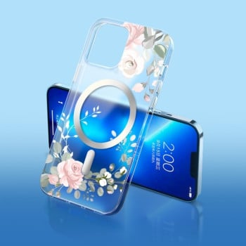 Протиударний чохол Flower Frosted MagSafe для iPhone 14 - Rose