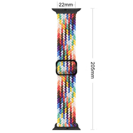 Ремінець Buckle Nylon Braided для Apple Watch Ultra 49mm / 45mm / 44mm /42mm - Rainbow