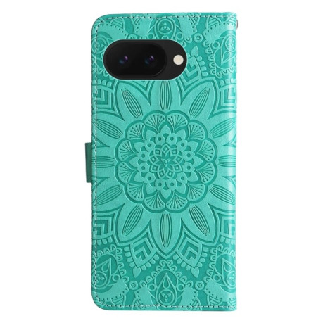 Чехол-книжка Embossed Sunflower для Google Pixel 9a - зеленый