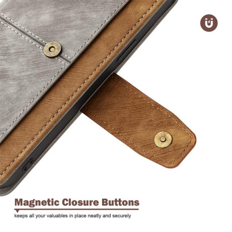 Чохол-книжка Color Stitching Skin Feel Leather RFID Blocking на OPPO A5 Pro 5G Global - сірий