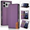 Чехол-книжка N.BEKUS P3 RFID Stitching с кармашком на карт для iPhone 18 Pro/17 Pro — фиолетовый