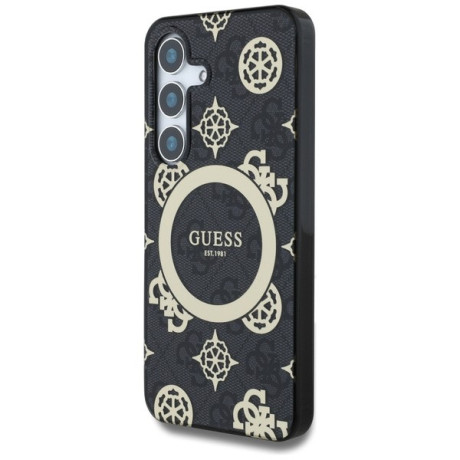 Оригінальний чохол Guess IML Peony On 4G Background MagSafe для Samsung Galaxy S25 - black