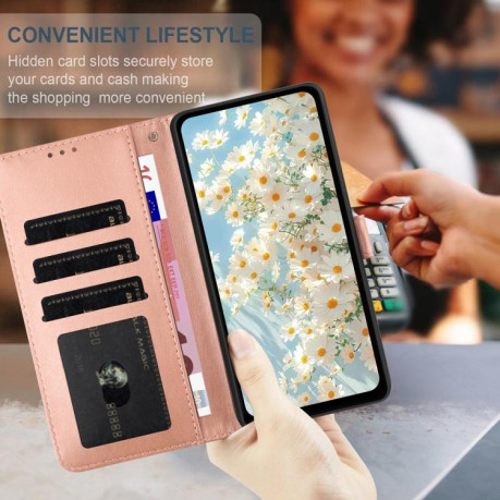 Чехол-книжка Daisy Embossed Leather для на Samsung Galaxy F16 5G / M16 5G - золото