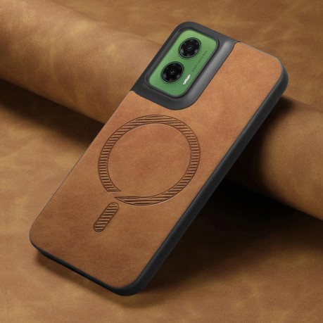 Чохол Retro MagSafe Magnetic PU на Motorola Moto G35 - коричневий