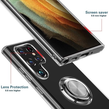 Противоударный чехол Matte with Ring Holder для Samsung Galaxy S22 Ultra 5G - черный