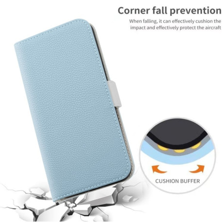 Чохол-книжка Candy Color Litchi для Samsung Galaxy S23 5G - блакитний