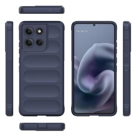 Силиконовый чехол Magic Flannel на Motorola Moto G86 Power - синий
