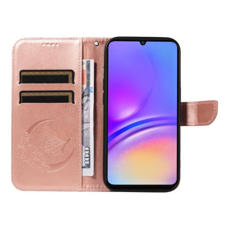 Чехол-книжка Swallowtail Butterfly Embossed Leather на Samsung Galaxy A07 5G - золото