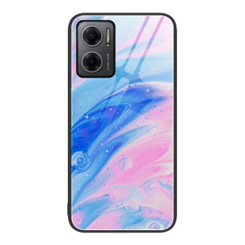 Противоударный стеклянный чехол Marble Pattern Glass на Xiaomi Redmi Note 11E/Redme 10 5G - Pink
