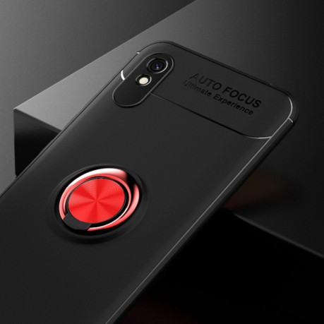 Ударозащитный чехол Metal Ring Holder 360 Degree Rotating на Xiaomi Redmi 9A - черно-красный