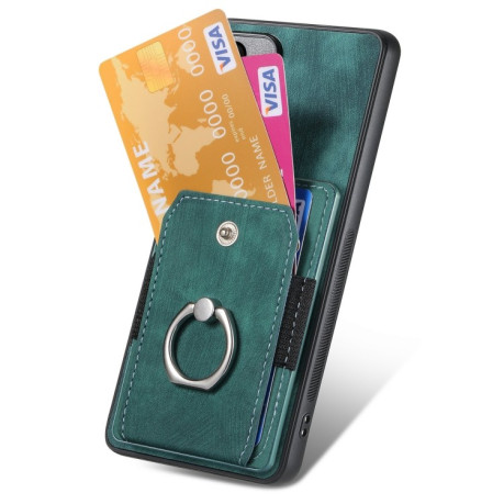Чохол-книжка Retro Skin-feel Ring Card Wallet для Xiaomi Redmi Note 13 - зелений