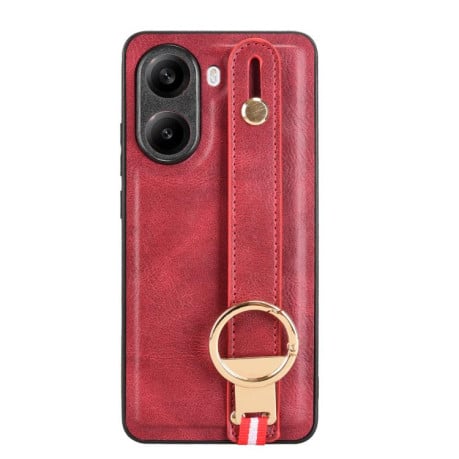 Протиударний чохол Wristband Leather Back для Xiaomi Poco X7 Pro 5G - червоний