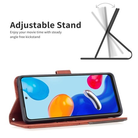 Чохол-книжка Magnetic Buckle Rhombus для Xiaomi Redmi Note 12S 4G / Note 11 - коричневий