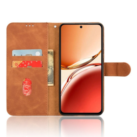 Чехол-книжка Retro Skin Feel Business Magnetic на OPPO Reno12 F/12 FS 5G - коричневый