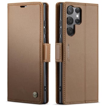 Чохол-книжка CaseMe 023 Butterfly Buckle Litchi Texture RFID Anti-theft Leather  для Samsung Galaxy S25 Ultra 5G - коричневий