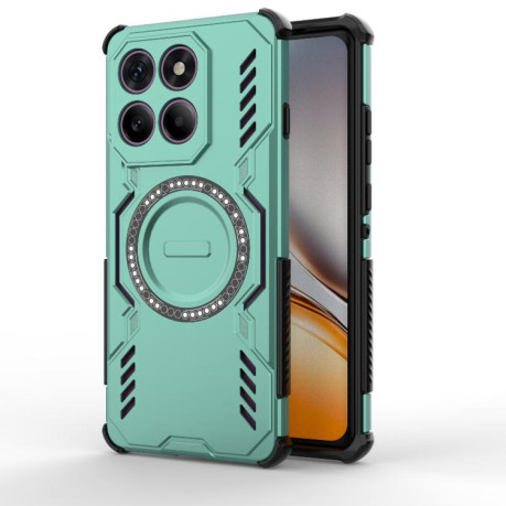Противоударный чехол Butterfly Armor MagSafe Magnetic Ring Shockproof для Motorola Edge 60 Pro 5G - зеленый