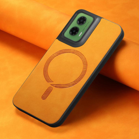 Чехол Retro MagSafe Magnetic PU на Motorola Moto G35 - желтый