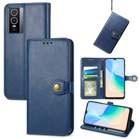 Чохол-книжка Retro Solid Color на Vivo Y76 5G - синій