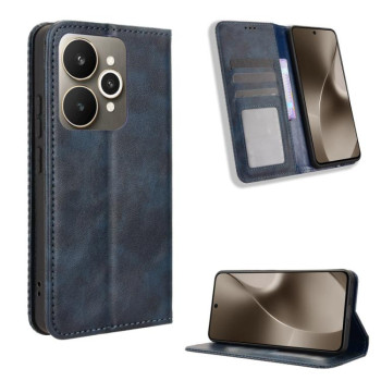 Чехол-книжка Magnetic Buckle Retro Crazy Horse Texture на Realme 15 SEA — синий