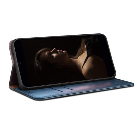 Чехол-книжка Simple Wax Crazy Horse для Samsung Galaxy M35 5G - синий