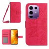 Чехол-книжка Skin Feel Sun Flower для Infinix Note 50 Pro+ 5G - пурпурно-красный