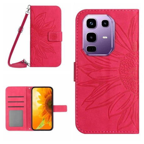 Чохол-книжка Skin Feel Sun Flower для Infinix Note 50 Pro+ 5G - пурпурно-червоний
