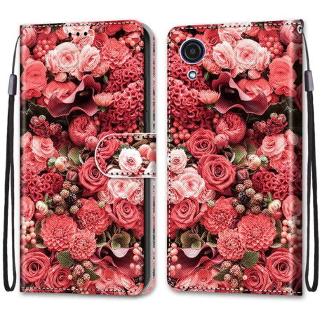 Чехол-книжка Coloured Drawing Cross для Samsung Galaxy A03 Core - Pink Rose Garden