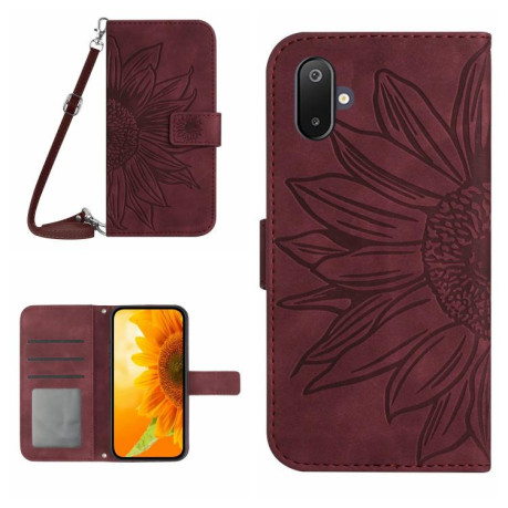 Чохол-книжка Skin Feel Sun Flower Samsung Galaxy F06 5G / M06 5G - винно-червоний