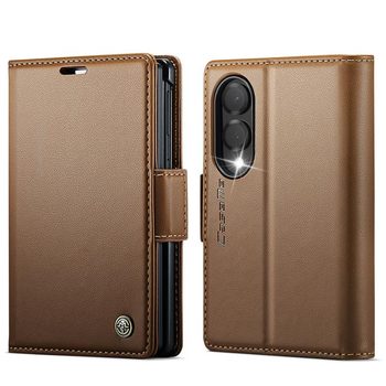 Чехол-книжка CaseMe 023 Butterfly Buckle Litchi Texture RFID Anti-theft Leather на Samsung Galaxy Fold8 5G — коричневый