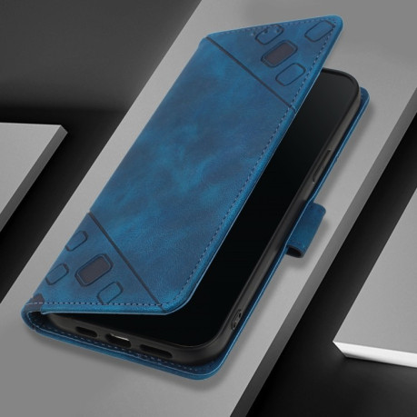 Чехол-книжка Skin-feel Embossed для Realme GT 7 Pro 5G - синий