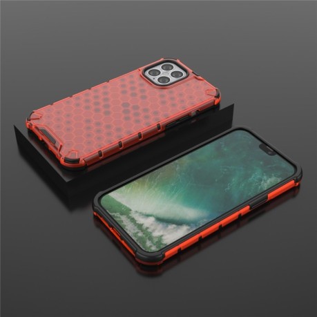 Противоударный чехол Honeycomb на iPhone 12 Pro Max - красный