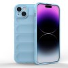 Силиконовый чехол Magic Flannel для iPhone 15 Plus - голубой