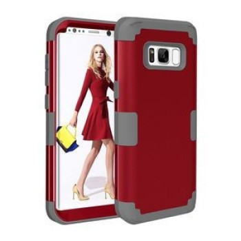 Противоударный Чехол Dropproof 3 in 1 Silicone sleeve для Samsung Galaxy S8 / G950- красный