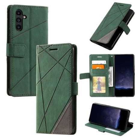 Чохол-книжка Skin Feel Splicing  для Samsung Galaxy S25+ 5G - зелений