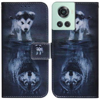 Чохол-книжка Coloured Drawing для OnePlus 10R / Ace - Wolf and Dog