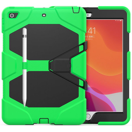 Противоударный чехол Wallet Tablet Case на iPad 9/8/7 10.2 (2019/2020/2021) с держателем для стилуса - зеленый