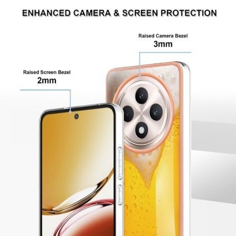 Противоударный чехол Electroplating IMD для OPPO Reno12 F/12 FS 5G - Beer